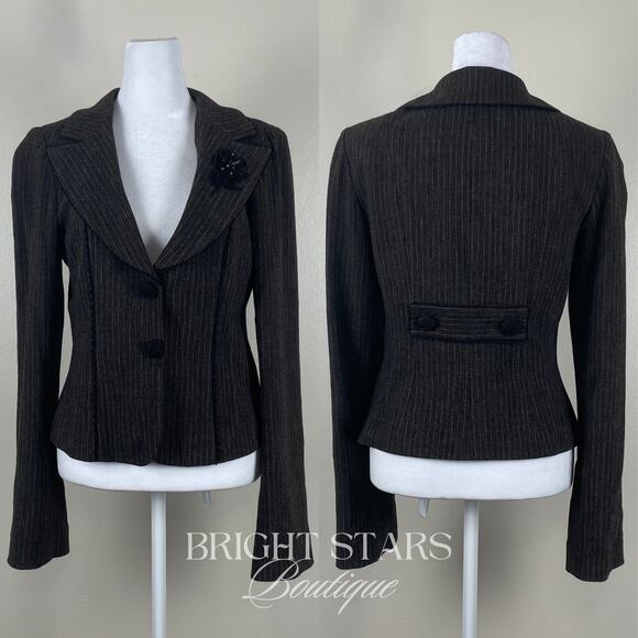 Extremely Rare Blazer Jacket ASO Lorelai Gilmore Girls Applique Flower Brown - Picture 5 of 12